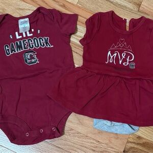 Lil Gamecock Baby Onesie and Dress Set